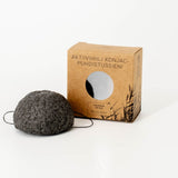 Activated Charcoal Konjac Sponge for Deep Cleansing, Blackheads and Gentle Exfoliation