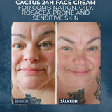 Blasentang & Kaktus 24H Gesichtscreme für Mischhaut, fettige, zu Rosacea neigende und empfindliche Haut