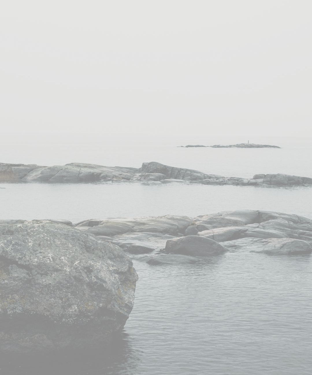 Misty rocky shoreline in the Finnish archipelago, home of Saaren Taika